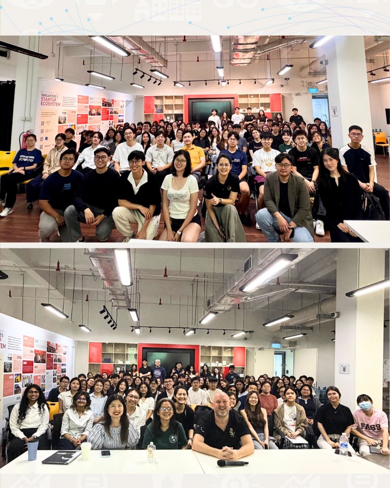 Two group photographs from the SDG Open Hack NUS Campus Edition in Singapore.